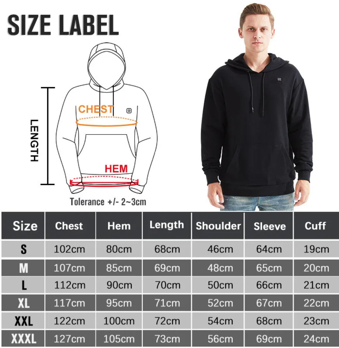 HeatWear - Verwarmbaar Unisex Hoodie